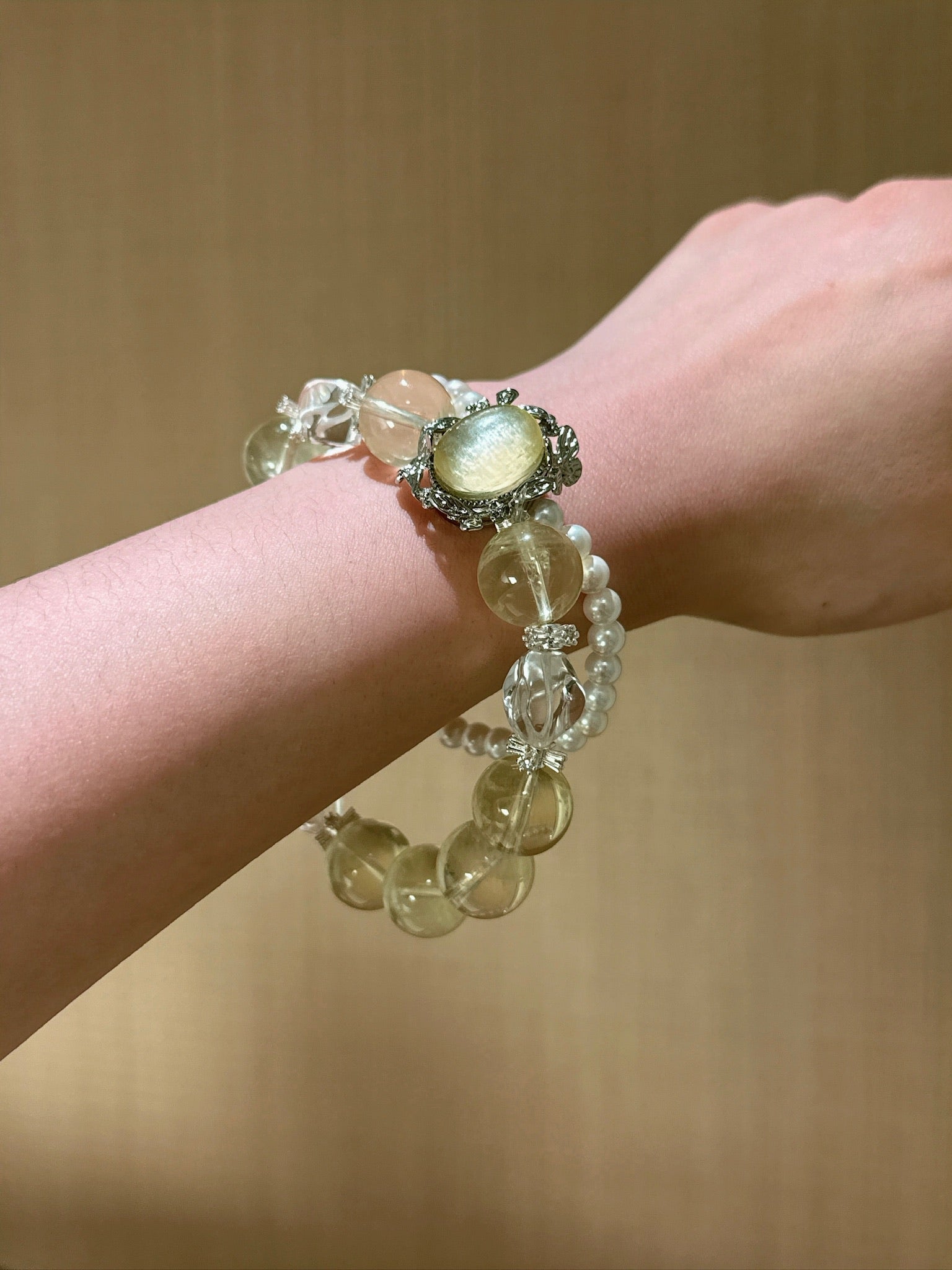 ▫️▪️ Citrine yellow lepidolite magic box bracelet